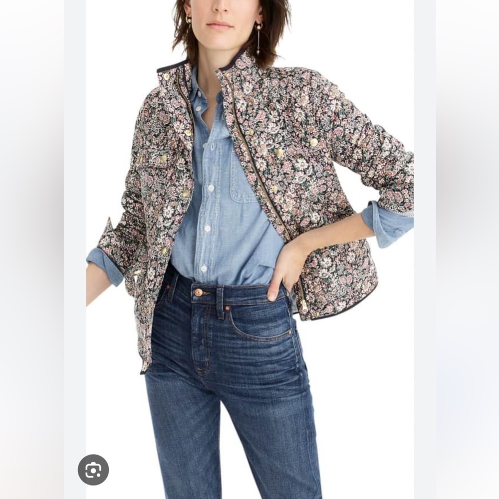 J. Crew Liberty Garden Print Quilted Downtown Field Jacket